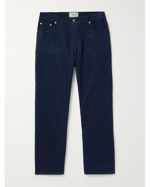 Folk Blue Straight-leg Cotton-corduroy Trousers for men