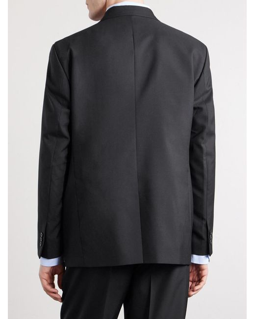 mfpen Black Double Breasted Wool Jacket for men