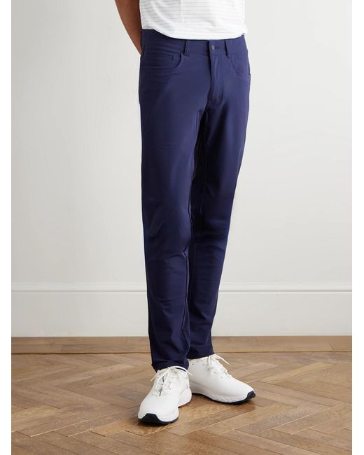 Peter Millar Blue Bingham Performance Slim-Fit Straight-Leg Tech-Shell Golf Trousers for men