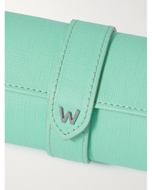 Wolf Green Cross-grain Vegan Leather Watch And Jewellery Roll for men