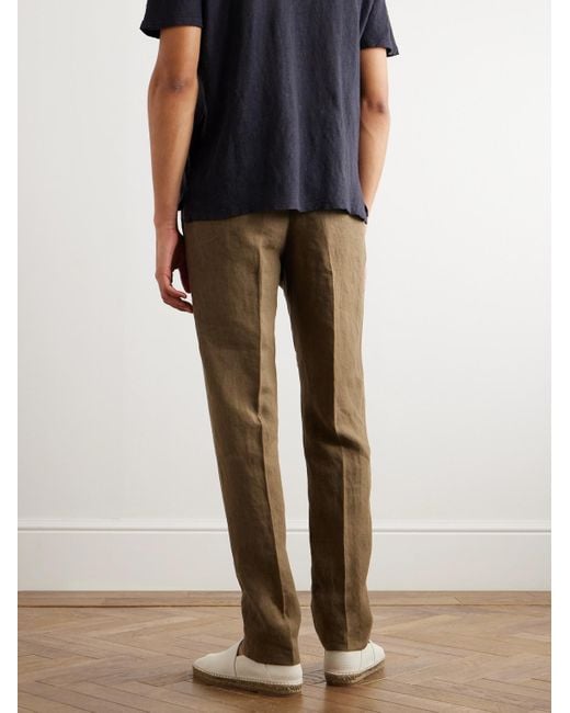 Boglioli Natural Straight-leg Linen Trousers for men