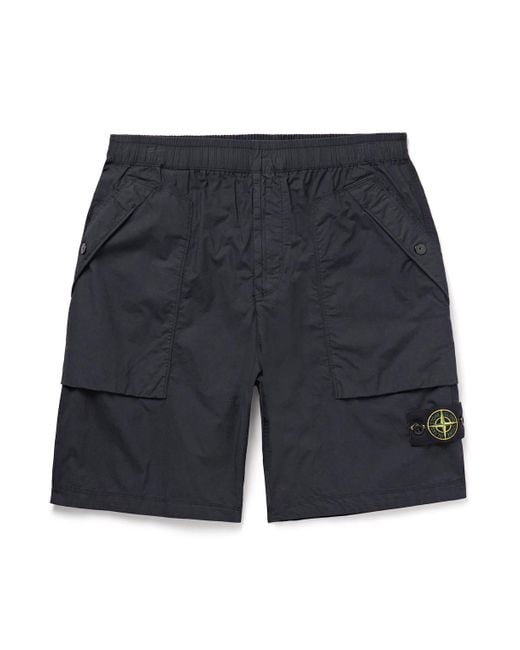 Stone Island Gray Straight-Leg Garment-Dyed Stretch-Cotton Tela