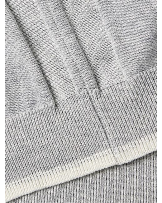 Maison Kitsuné Gray Slim-fit Logo-appliquéd Cotton Sweater for men