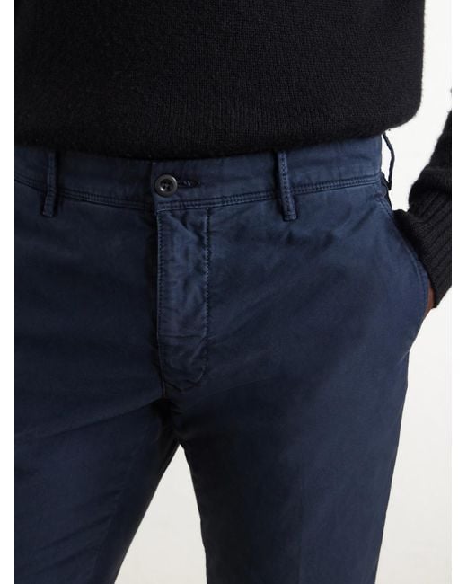 Slowear Blue Straight-Leg Stretch-Cotton Trousers for men