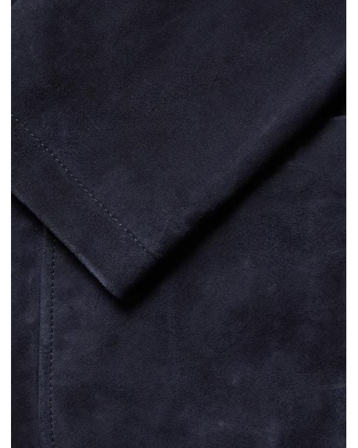 Mr P. Blue Suede Suit Jacket for men