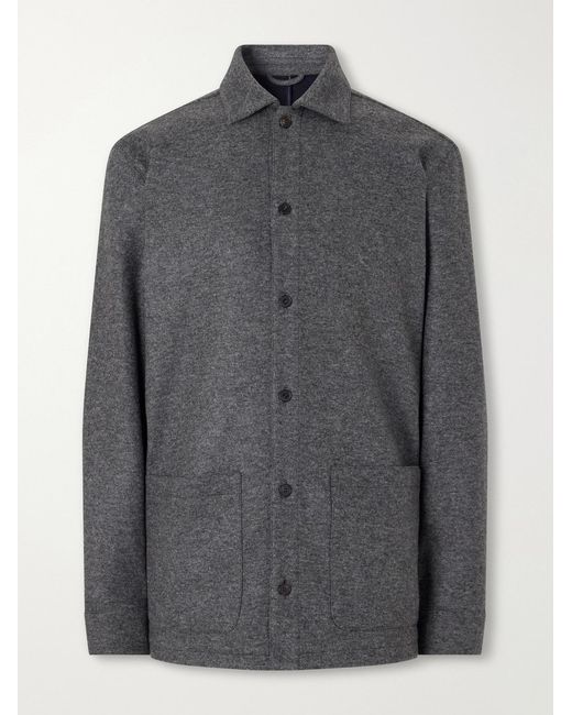 Thom Sweeney Gray Cashmere-Blend Overshirt for men