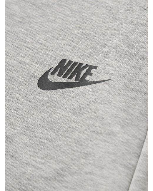 Nike Gray Straight-leg Logo-print Cotton-blend Tech Fleece Drawstring Shorts for men