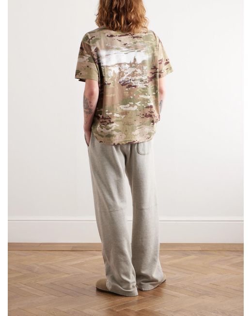 T-shirt in jersey di cotone tinta in capo con stampa camouflage American Outdoorsman di CHERRY LA in Gray da Uomo
