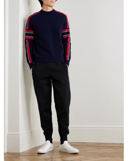 Fusalp Blue Spectavia Logo-Appliquéd Wool And Cashmere-Blend Jacquard Sweater for men