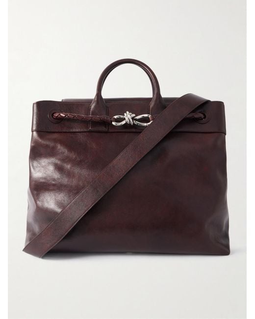 Bottega Veneta Brown Andiamo Large Leather Messenger Bag for men