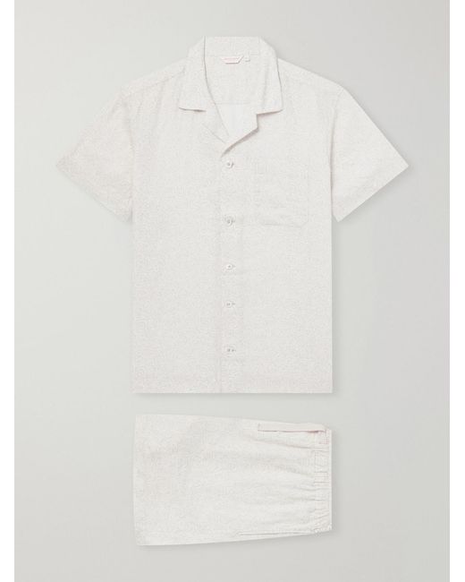 Derek Rose White Milan 31 Floral-Print Linen Pyjama Set for men