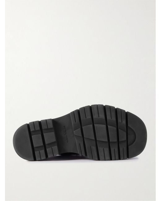 Bottega Veneta Black Intrecciato Leather Derby Shoes for men