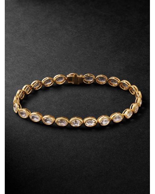 SHAY Tennisarmband aus 18 Karat Gelbgold mit Topasen in Black für Herren