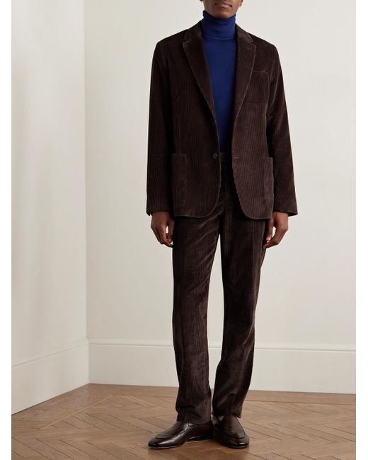 Paul Smith Brown Gents Slim-fit Straight-leg Cotton-corduroy Suit Trousers for men