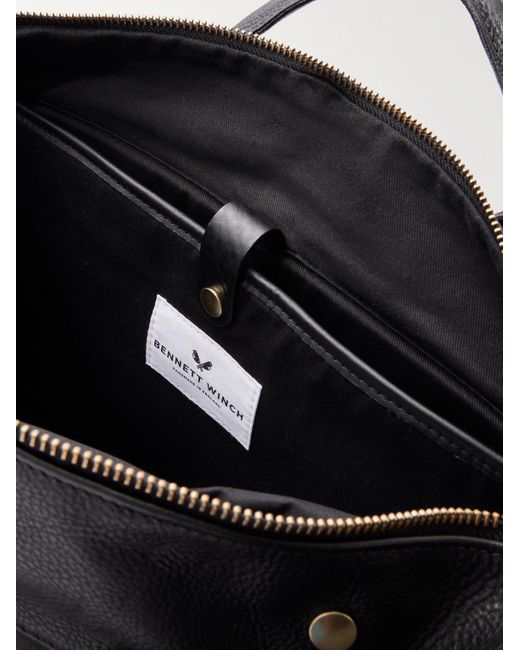 Bennett Winch Black Commuter Full-grain Leather Holdall for men