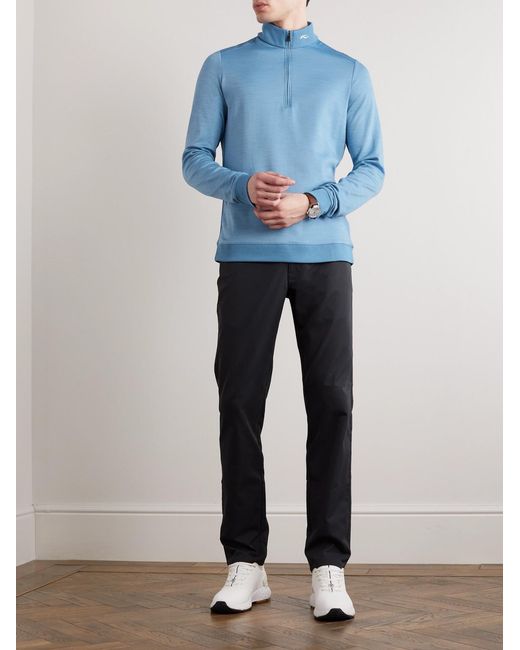 Kjus Blue Slim-fit Stretch-jersey Half-zip Golf Top for men