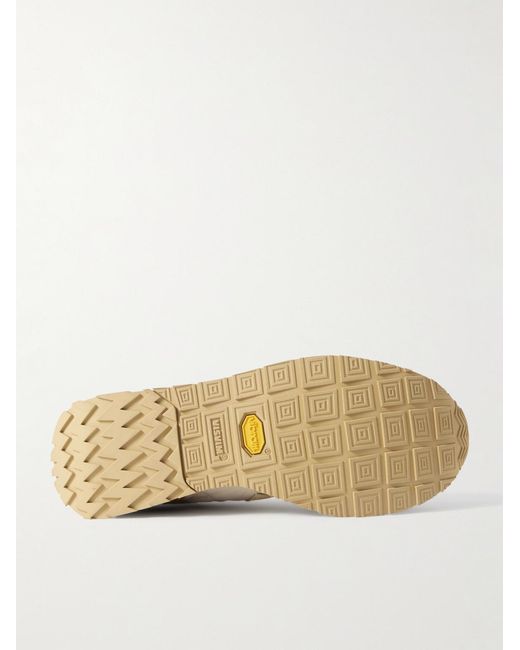 Fkt Runner Suede-Trimmed Quilted Canvas Sneakers di Visvim in Brown da Uomo
