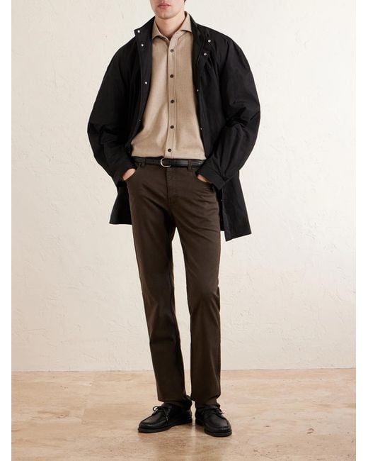 James Purdey & Sons Gray Slim-fit Straight-leg Cotton-blend Twill Trousers for men