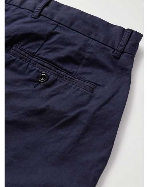 Hartford Blue Taylor Straight-Leg Cotton-Gabardine Trousers for men