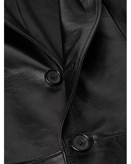 McQueen Black Leather Blazer for men