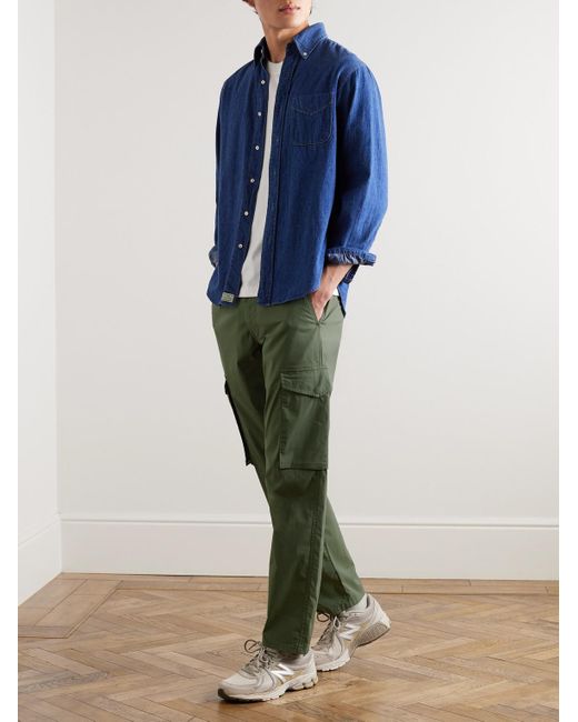 Aspesi Green Straight-leg Cotton-blend Cargo Trousers for men