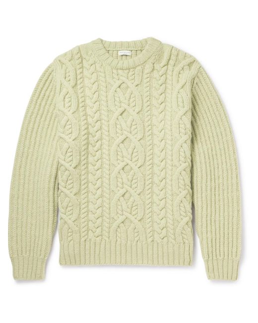 Dries Van Noten White Cable-knit Wool Sweater for men