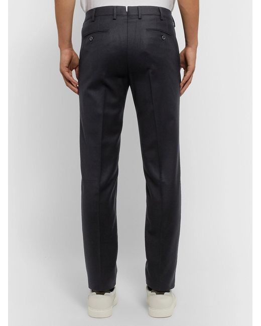 Loro Piana Blue Slim-Fit Wool And Cashmere-Blend Trousers for men