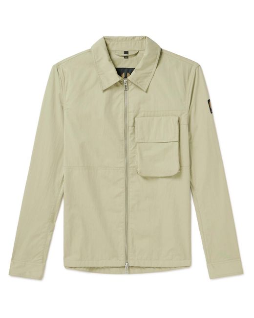 Belstaff Natural Runner Logo-appliquéd Cotton-blend Gabardine Overshirt for men