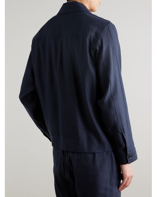 Alban 1808 Lenzing Ecovero And Linen-Blend Jacket di NN07 in Blue da Uomo