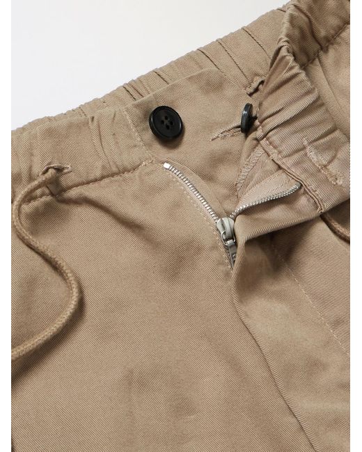 Dries Van Noten Natural Straight-leg Cotton-gabardine Drawstring Cargo Shorts for men