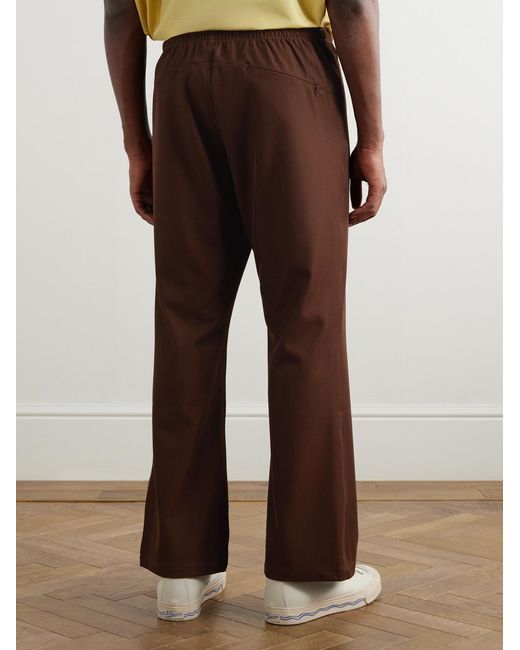 Needles Brown W.U. Flared Logo-Embroidered Twill Trousers for men
