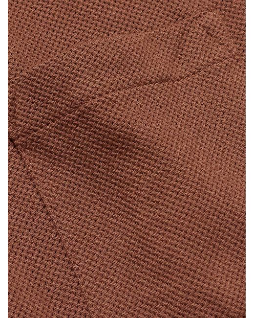 Sunspel Brown Riviera Cotton-Mesh Polo Shirt for men