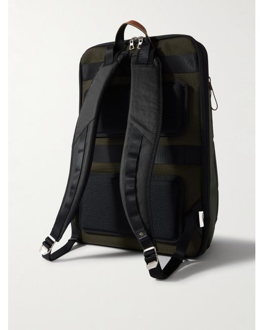 Master Piece Green Bump L Canvas And Leather-Trimmed Cordura Nylon Backpack for men