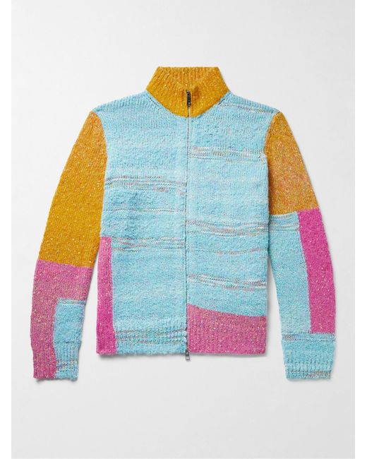 Loewe Multicolor Colour-block Knitted Cardigan for men