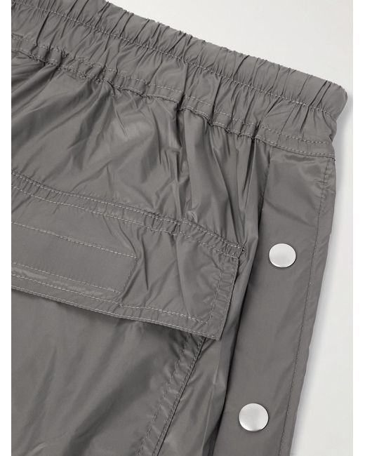 Rick Owens Gray Pusher Wide-Leg Nylon-Canvas Drawstring Trousers for men