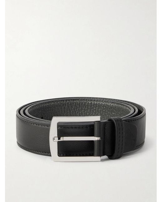Kiton Black 3.5Cm Leather Belt for men