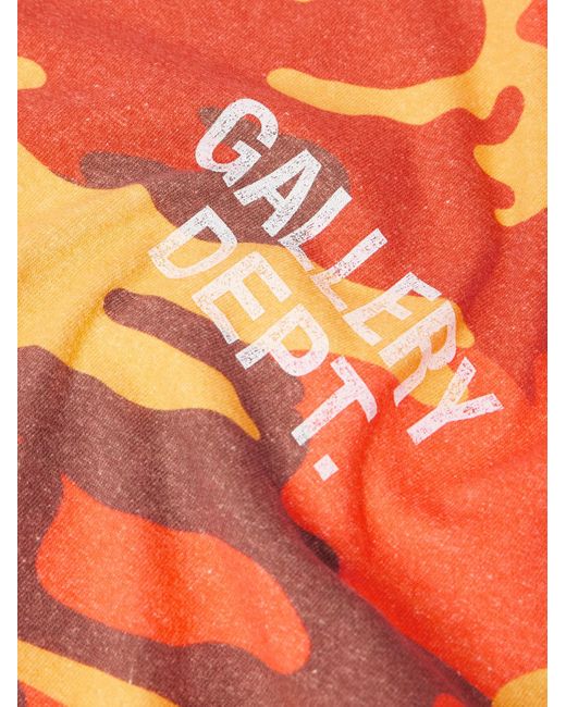 GALLERY DEPT. Orange Souvenir Camouflage Logo-Print Cotton-Jersey T-Shirt for men