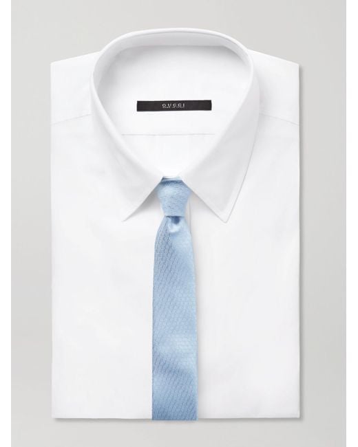 Gucci Blue 7cm Logo-jacquard Silk Tie for men