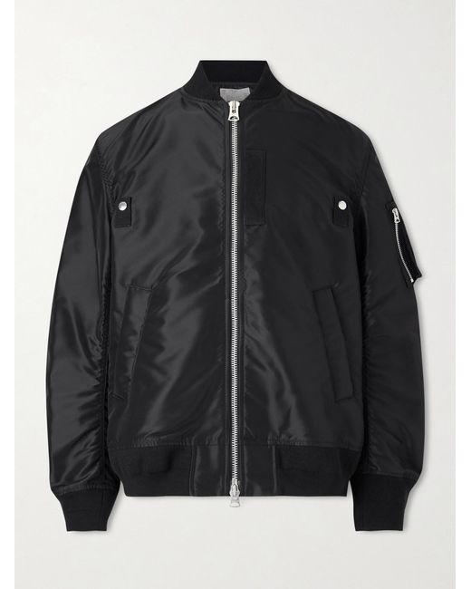 Sacai Black Padded Nylon-twill Bomber Jacket for men