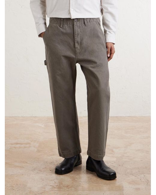 (w)taps Gray Armstg2501 Straight-leg Cotton-canvas Trousers for men