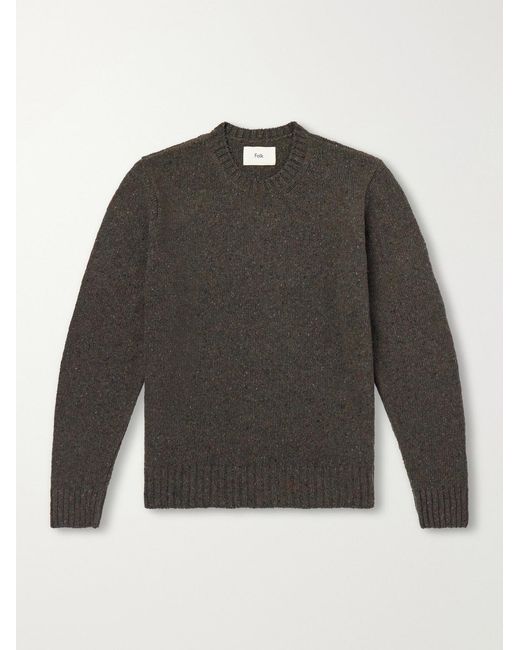 Folk Gray Chain Mélange Wool-blend Sweater for men