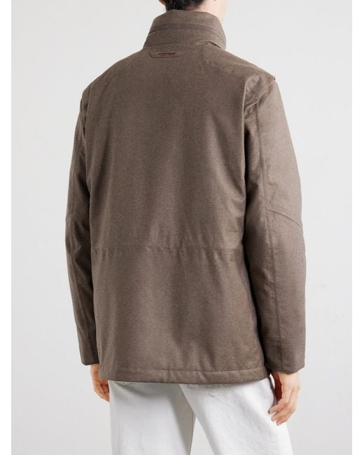 Sease Brown Padded Wool And Cashmere-blend Jacket for men