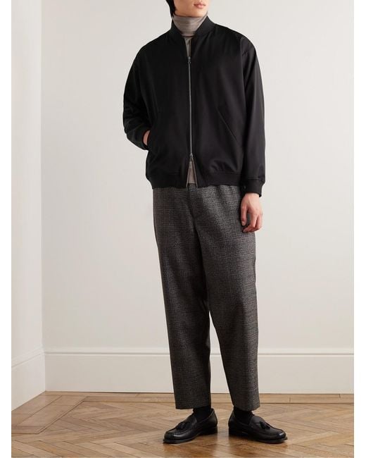Barena Black Stretch Virgin Wool-Gabardine Bomber Jacket for men