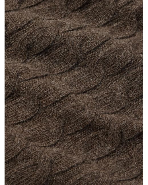mfpen Brown Editor Cable-knit Wool Zip-up Cardigan for men