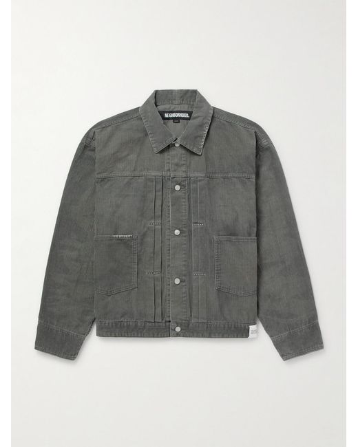 Neighborhood Gray Savage Cotton-Corduroy Trucker Jacket for men