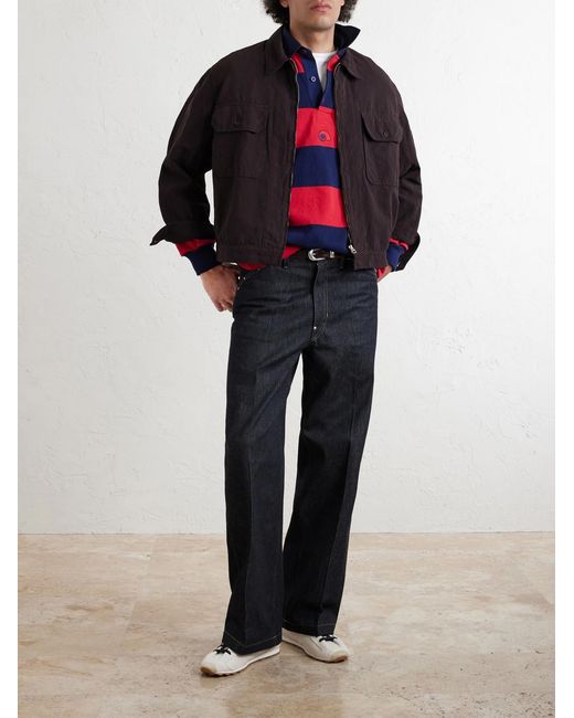 Kaptain Sunshine Black Cotton And Linen-blend Jacket for men