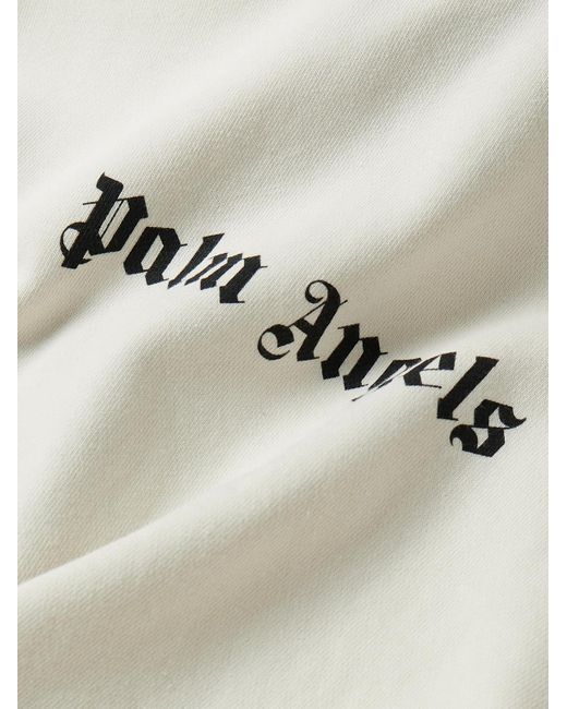 Palm Angels White Logo-print Cotton-jersey Sweatshirt for men