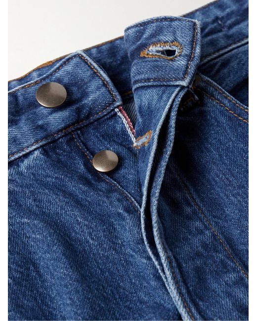 Saman Amel Blue Slim-fit Straight-leg Selvedge Jeans for men