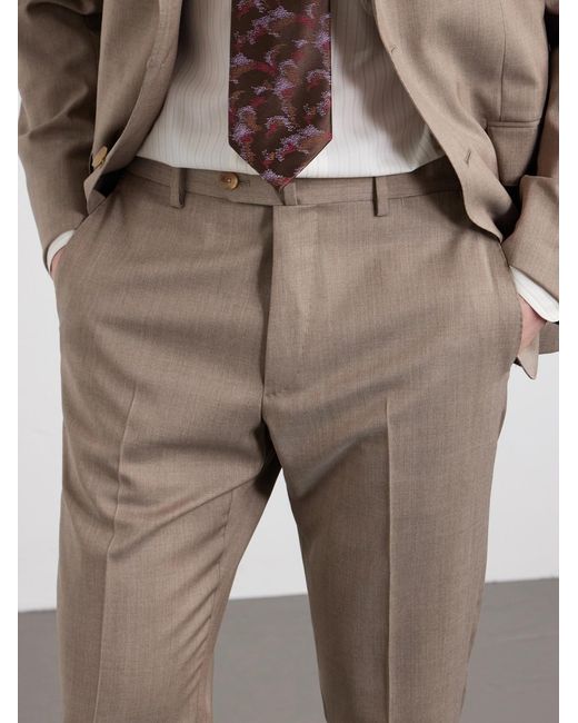 Caruso Natural Straight-Leg Wool Suit Trousers for men