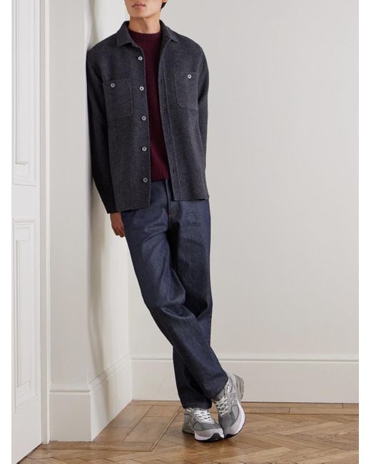 John Smedley Purple Norfolk Recycled-Cashmere And Merino Wool-Blend Sweater for men